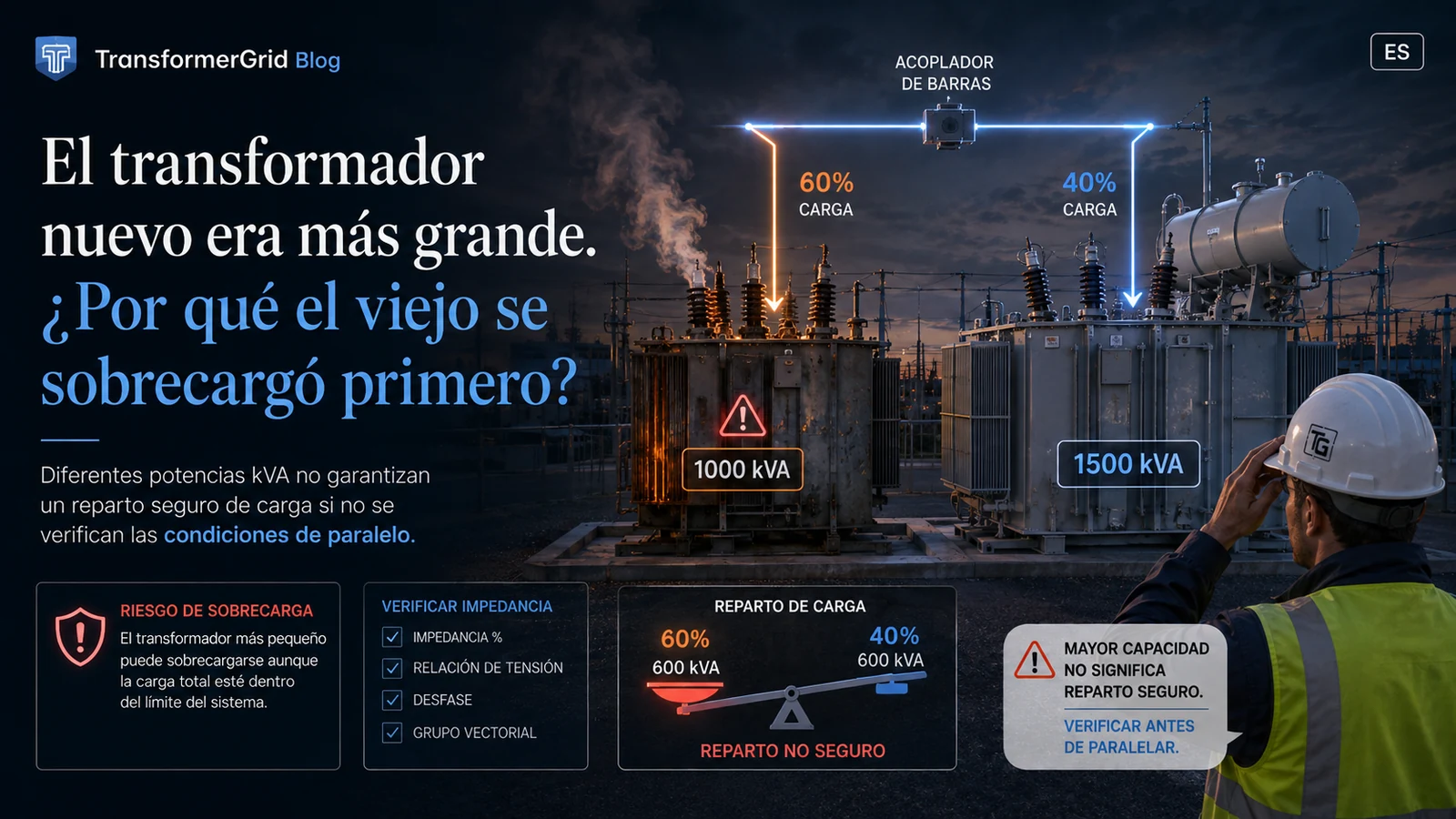 El transformador nuevo era más grande. ¿Por qué el antiguo se sobrecargó primero?