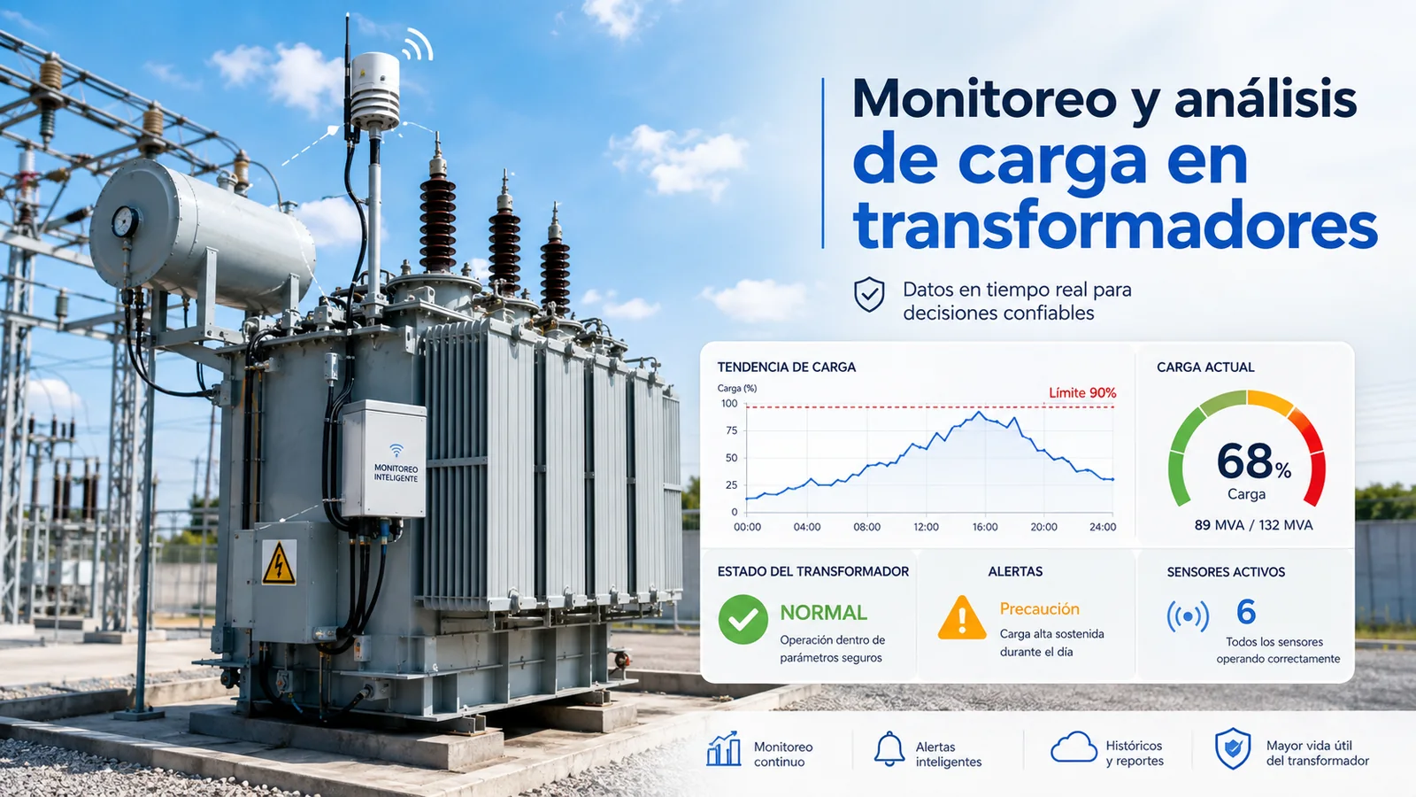 Monitoreo y análisis de carga para diferenciar carga conectada y demanda real