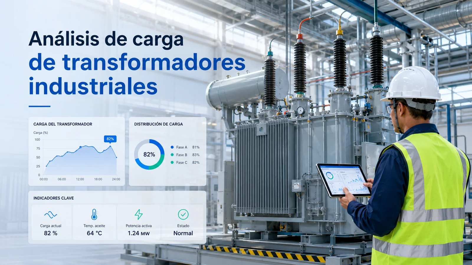 Análisis de carga por fase para revisar desequilibrio en un transformador trifásico