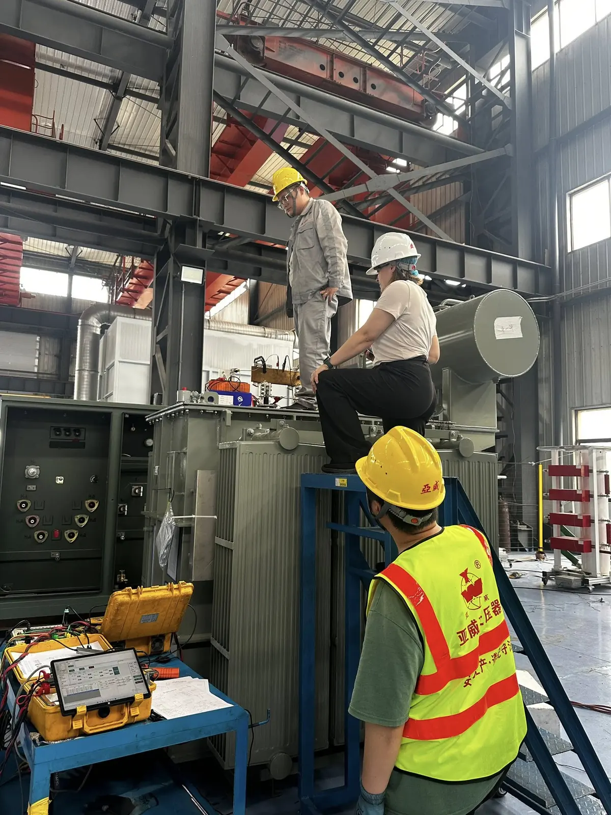 Overseas customer factory visit for transformer inspection and technical communication