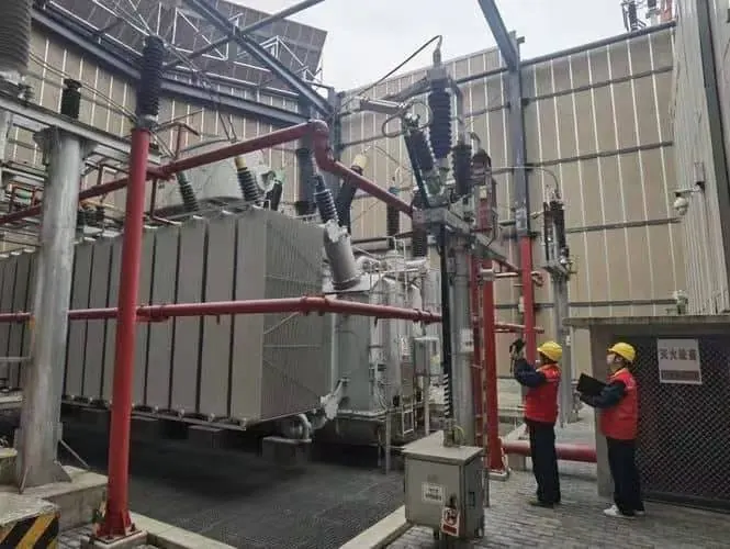 Transformer site inspection for maintenance access and safety clearance review